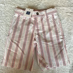 Janie and Jack White with Red & Blue Striped Shorts
